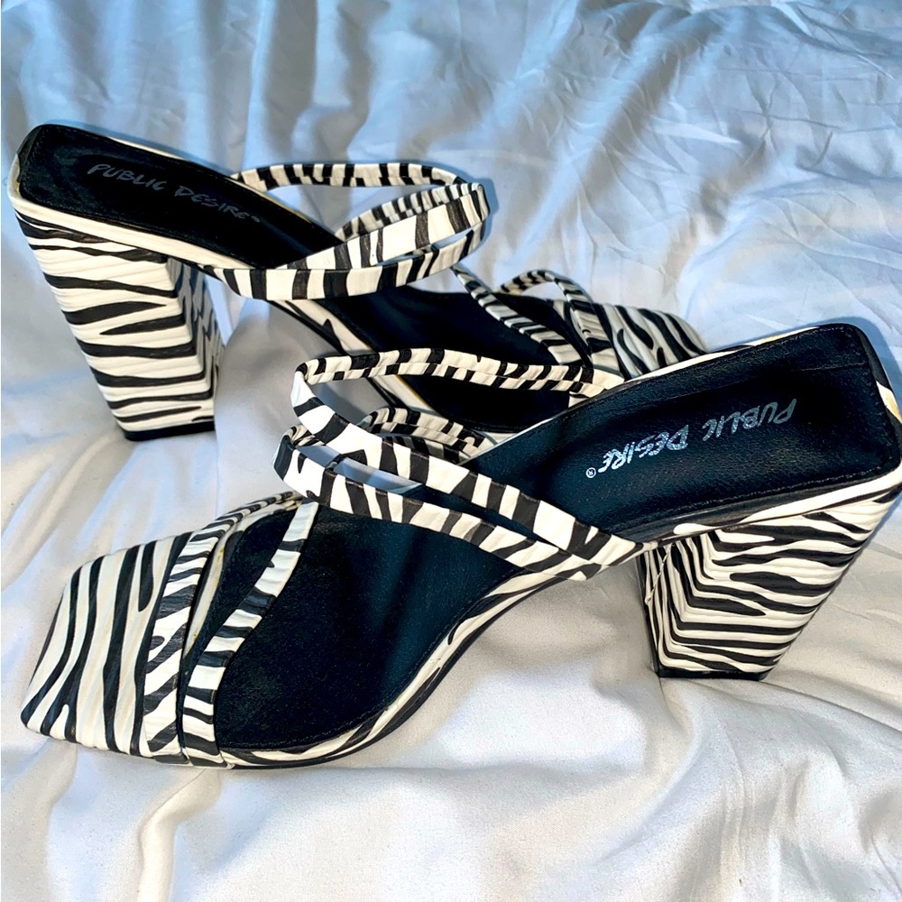 Zebra print heels